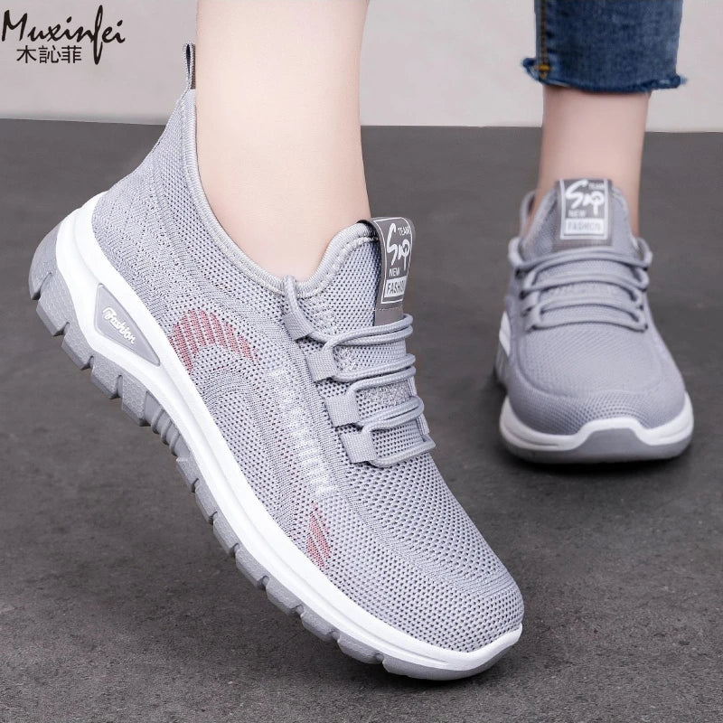 Women's Casual Lace-Up Sneakers – Soft Sole Non-Slip Walking Shoes Women's Casual Sneakers Vue