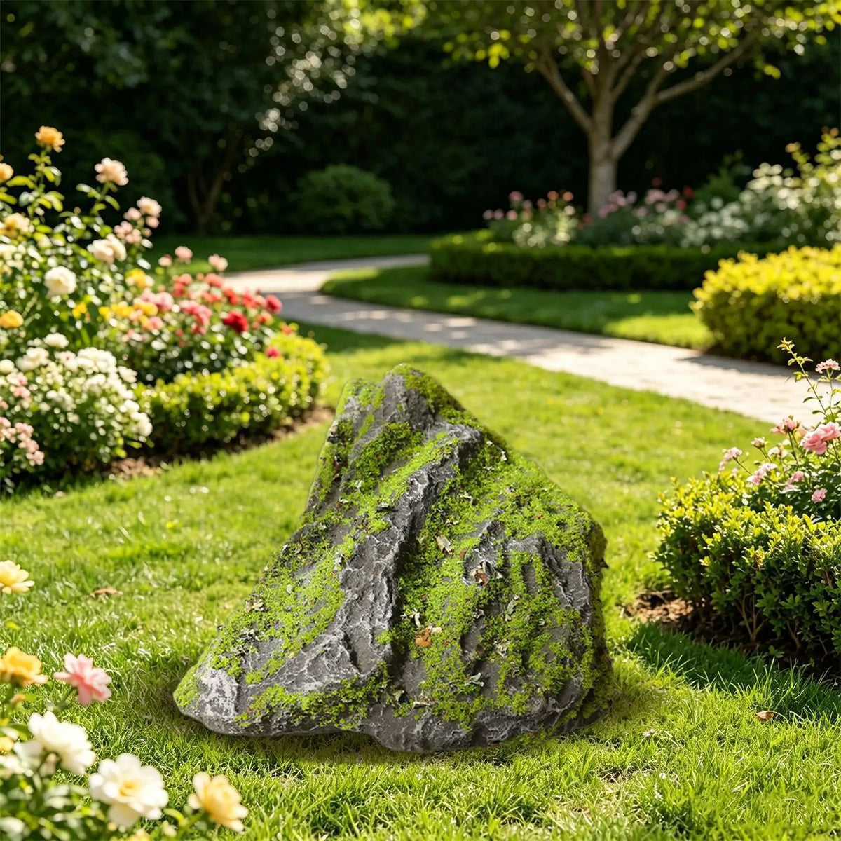 5 styles Artificial Moss Boulders, Faux Rock Decor for Garden Aquarium Terrarium, Fake Stone Landscape for Outdoor Yard Pond Vue