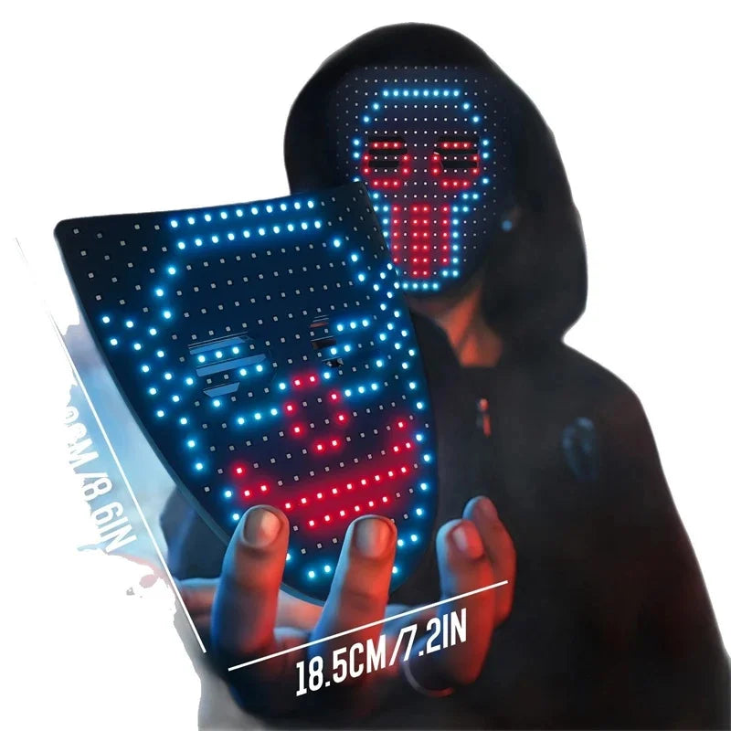 Led Light Gesture Sensor Face Changing Mask Ghost Glow For Halloween Party Dance Bar Atmosphere For Teens Adults And Couples Vue