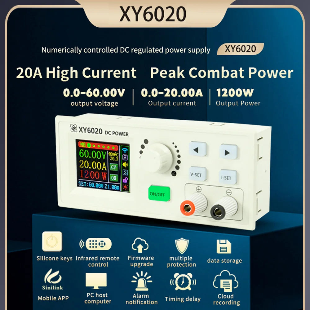 XY6020 DC-DC Buck Converter 20A 1200W CNC Adjustable DC Stabilized Constant Voltage and Current Step-down Power Supply Module Vue XY6020