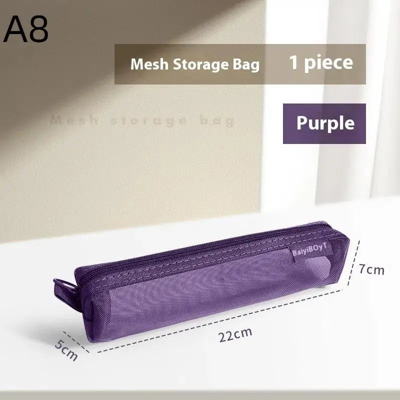 1Pcs Travel Storage Carry Pouch With Zippered Portable Mini Zipper Mesh Storage Bag Coin Purse Small Square Mesh Coin Purse Vue A8