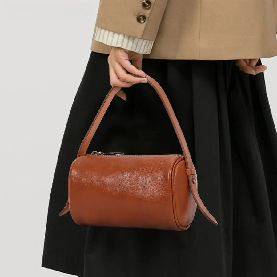Cowhide Shoulder Bag High-end Sense Large-capacity Cross-body Bag First-layer Cowhide Women's Bag Vue