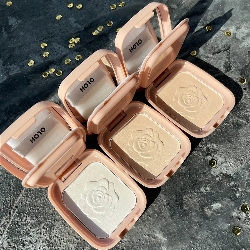 Camellia Face Base Pressed Powder Makeup Matte Shimmer Fix Palette Concealer Contour Nude Compact Cosmetics With Puff Vue