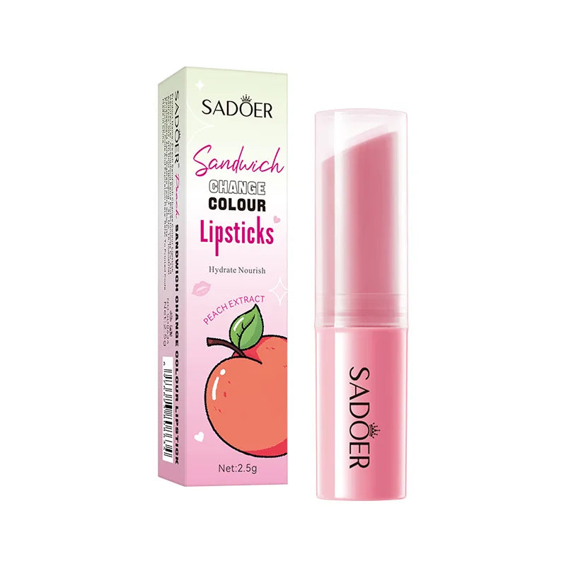 Color-Changing Hydrating Lip Balm, Moisturizing and Hydrating Lip Balm That Changes Color with Temperature, a Moisturizing Touch for Your Lips, the Color Will Change According to the Temperature of Your Lips, Delicately Cares Vue 1Pc 2.5g