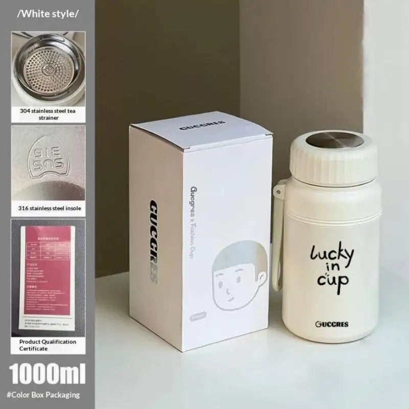 Portable Large-capacity 316 Stainless Steel Insulated Water Cup Tea