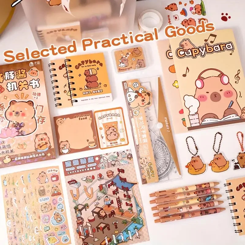 Capybara Themed Stationery Gift Set Abundant Cute Back-to-school Gift Kit Pencil Case Study Stationery for Students Vue