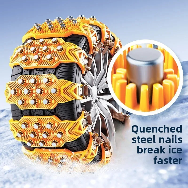 Snow Chains for Car Tires Universal Fit Heavy Duty Anti Slip Traction for SUV Sedan Winter Driving on Snow Ice Roads Vue