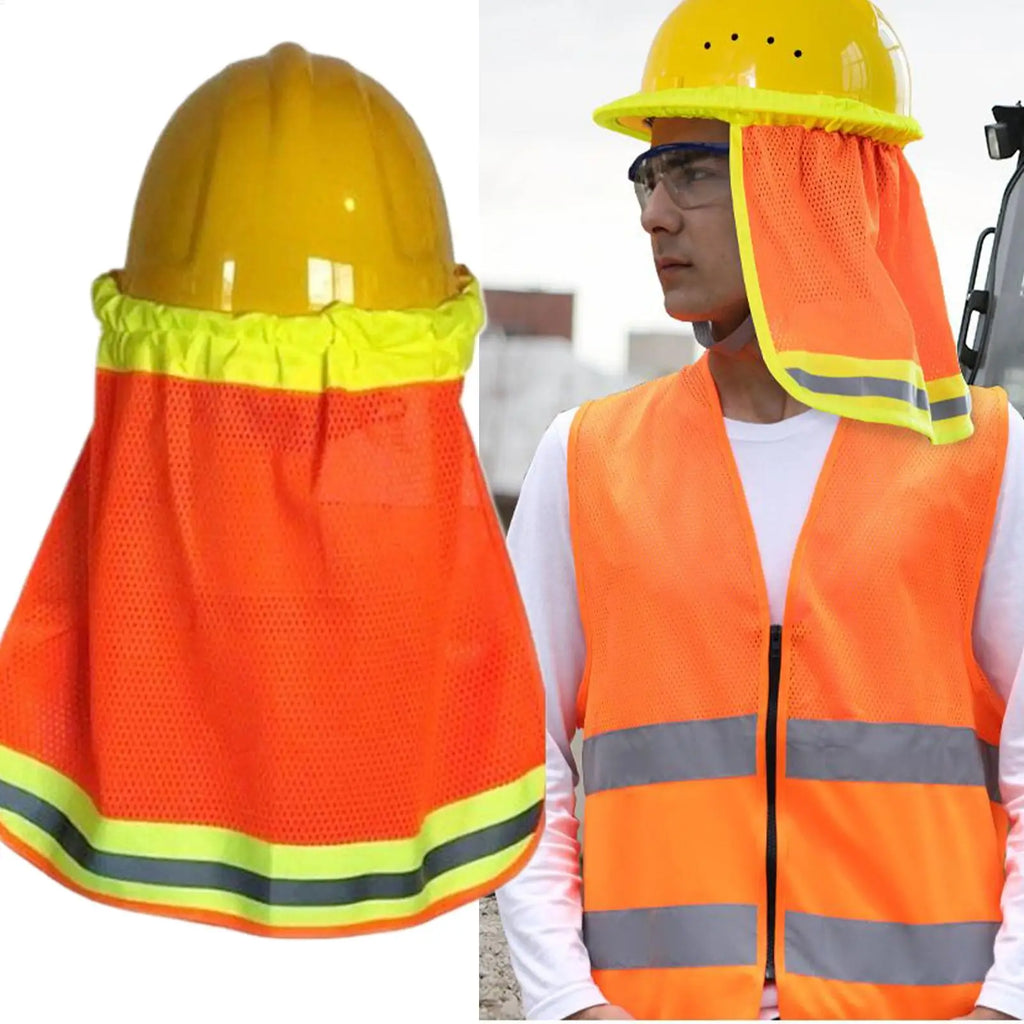 2Pcs Summer Sun Shade Safety Hard Hat Neck Shield Helmets Reflective Hat Brim Reflective Cap Cover for Construction Workers Vue