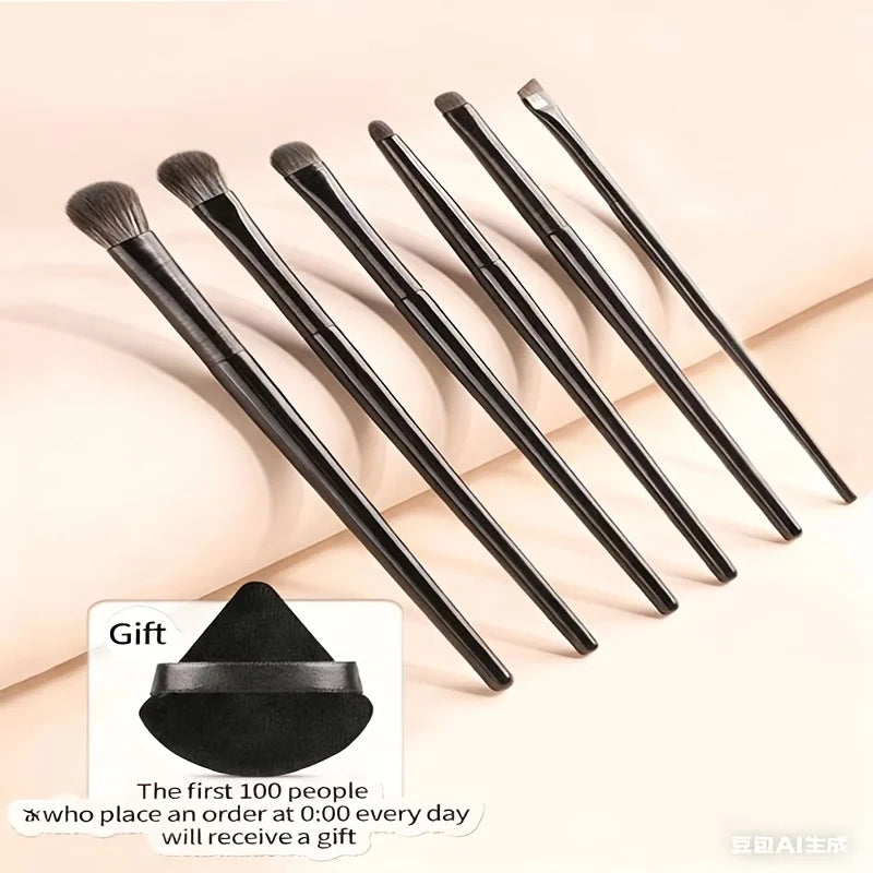 7PCS Vegan Makeup Brush Set - Eye & Nose Detail Brushes with Triangle Sponge, Cruelty-Free Travel Kit Vue Default Title