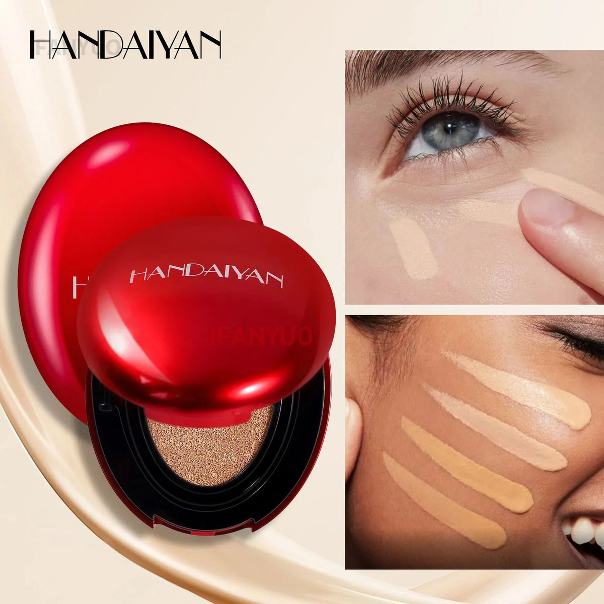 Air Cushion Foundation Light Natural Moisturizing Concealer Whitening Oil-control Women Base Long-lasting Makeup Korean Cosmetic Vue
