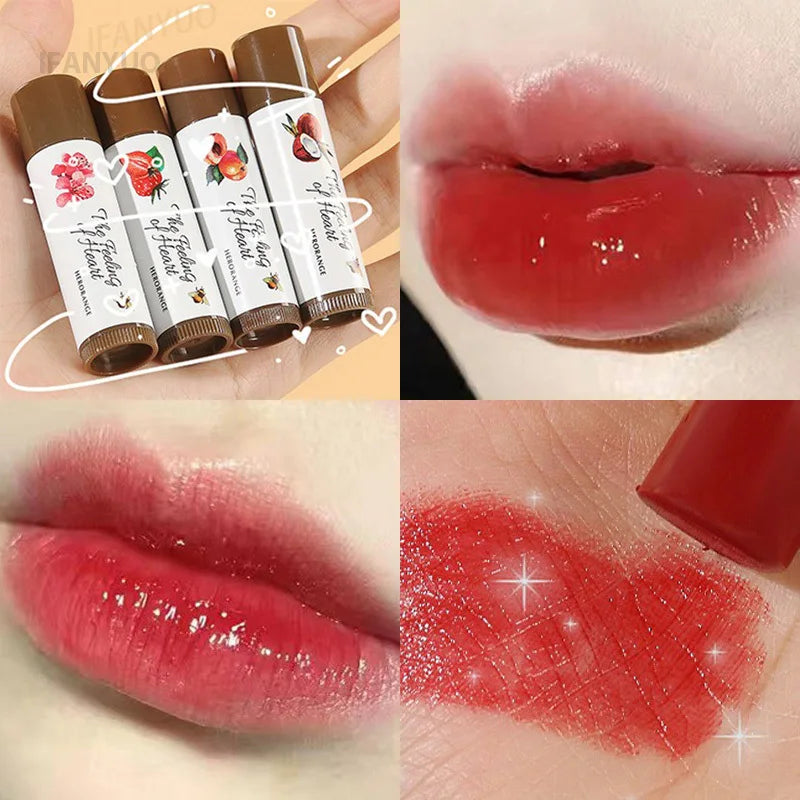 1Pc Fruity Lip Balm Moisturizing Lip Gloss Nature Nourishing Temperature Change Colors Lipstick Cute Jelly Tinted Lip Care Gifts Vue