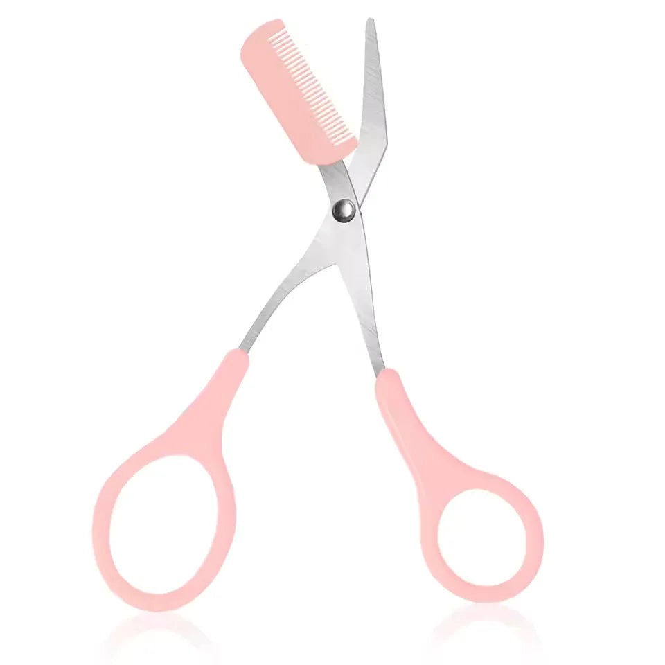 Nose Hair Trimmer, Stainless Steel Round-Tip Safety Scissors for Nose and Ear Hair, -Free, Battery-Free, Portable, Washable Vue Pink