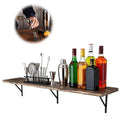 5-Tier Solid Wood Floating Shelves with Metal Brackets – 72 In Floating Wall Shelves Vue United States
