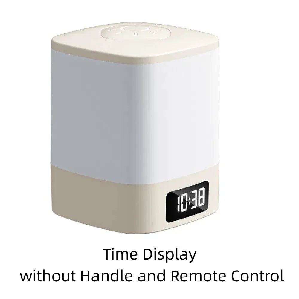 Portable Touch LED Night Light Dimmable Light Touch Sensor Clock Night Light Remote Control Time Display Desk Lamp Vue Style 1
