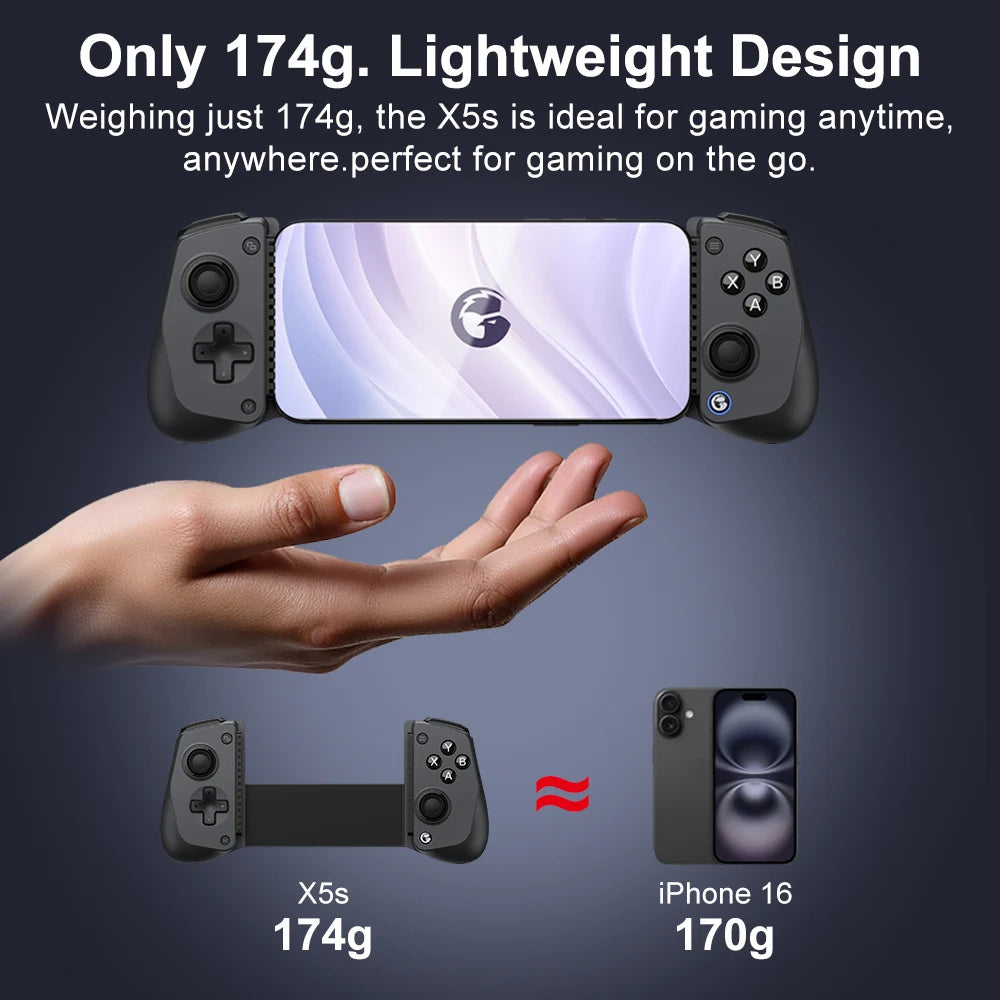 GameSir X5s Wireless Mobile Gaming Controller for Android iOS PC Gamepads Nintendo Switch 2/1 Controle 6-Axis Gyro HD Rumble Vue