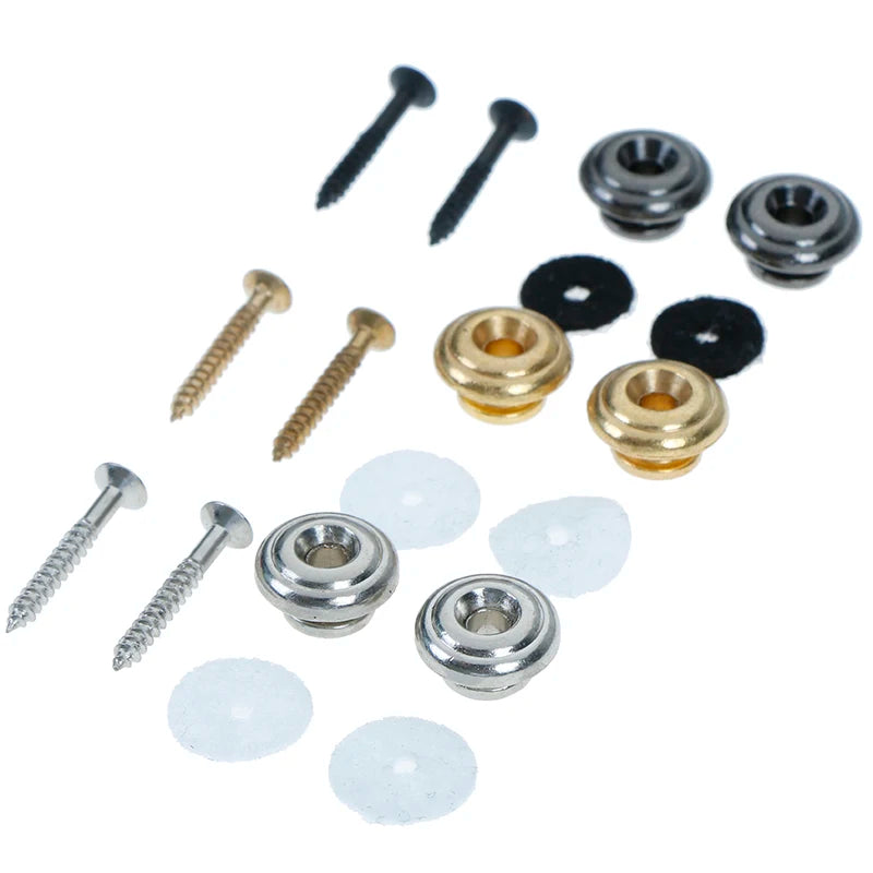 1 Pair Mushroom head guitar strap buttons locks with mounting screws Vue