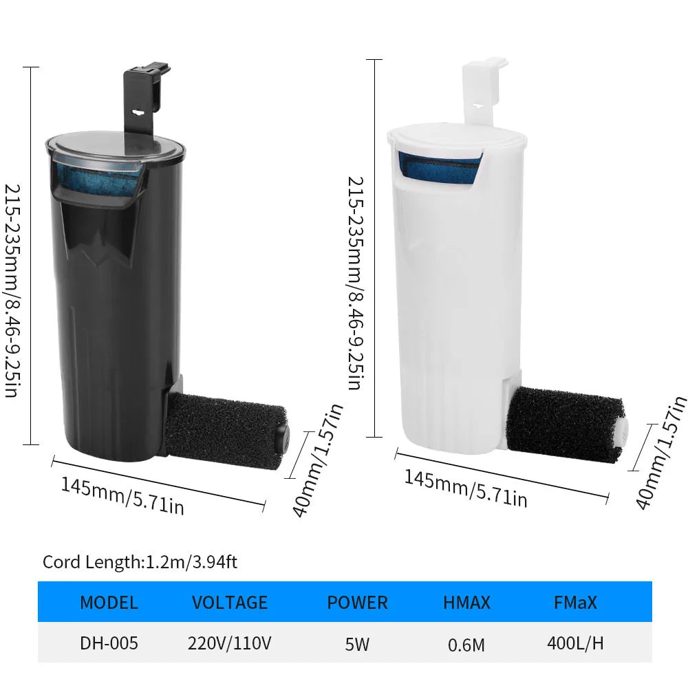 Turtle Tank Low Water Level Filter Small Fish Tank Waterfall Style Filtration Water Purification Circulation Filter Pumps Vue