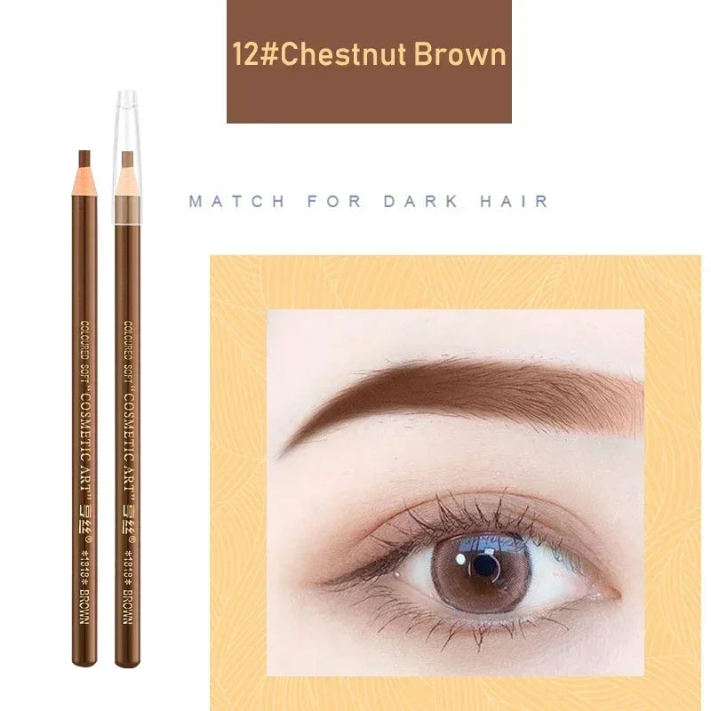1pcs Professional Microblading Pencil Permanent Eyebrow Pencil Tattoo Waterproof Art Tint Makeup Eye Brow Pen Enhancers Cosmetic Vue 12 Chestnut Brown