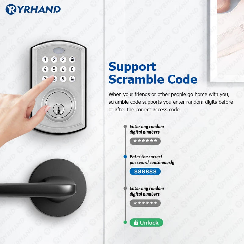US Deadbolt Smart Lock remote controller Password/IC Card biometric lock Electronic Auto Lock For Home smart lock door Vue