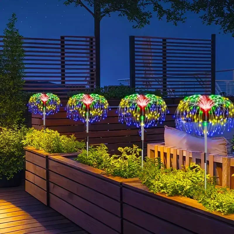 LED Solar Firework Lights Garden Decoration Fairy Lights Waterproof Outdoor Dandelion Lawn Lamp for Garden Landscape Lawn Decor Vue