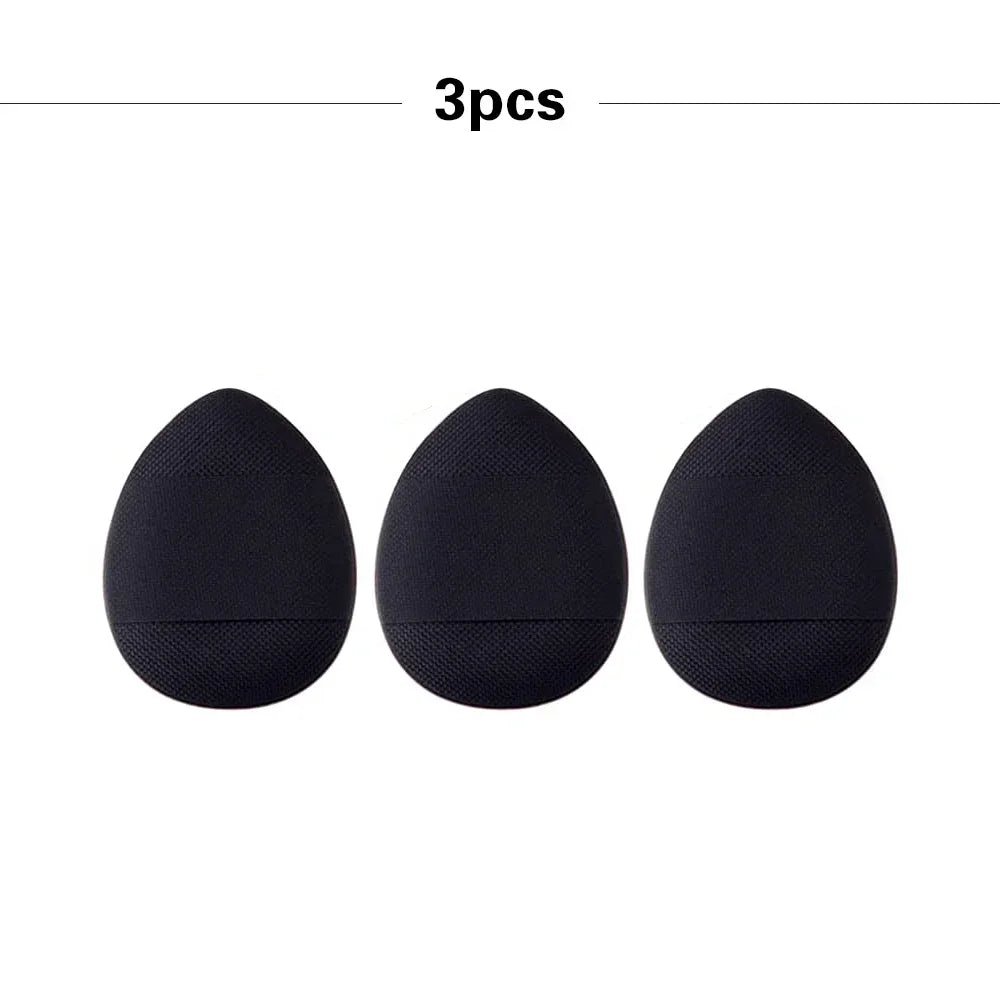 3/10pcs Foundation Finger Puff Mini Size Makeup Sponge Concealer Set Detail Powder Puff Wet & Dry Use Applicator Cosmetic Tools Vue M64 3Pcs Black