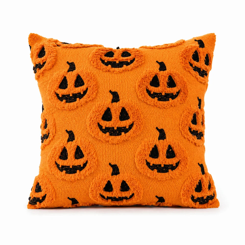 Modern Ghost Halloween Pillow Covers Decorative Colorful Cushion Covers Home Decor Plush Pillowcase Bedroom Vue Orange Pumpkin A