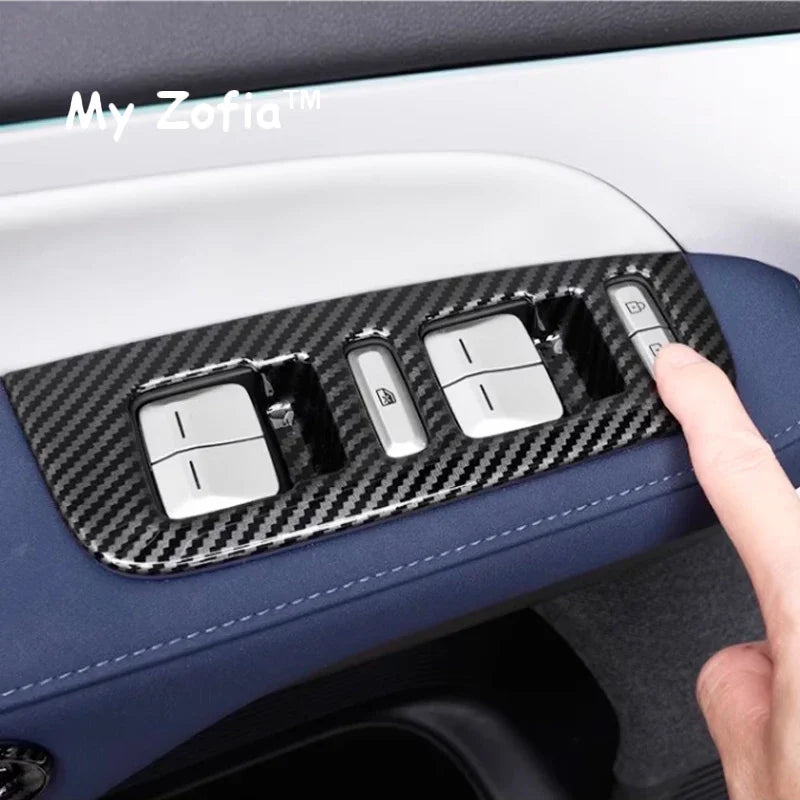 For Xpeng G6 2024 2025 2026 Carbon fiber Wood Grain Decorative Stickers Center Console Gear Shift Lift Frame Panel Accessories Vue