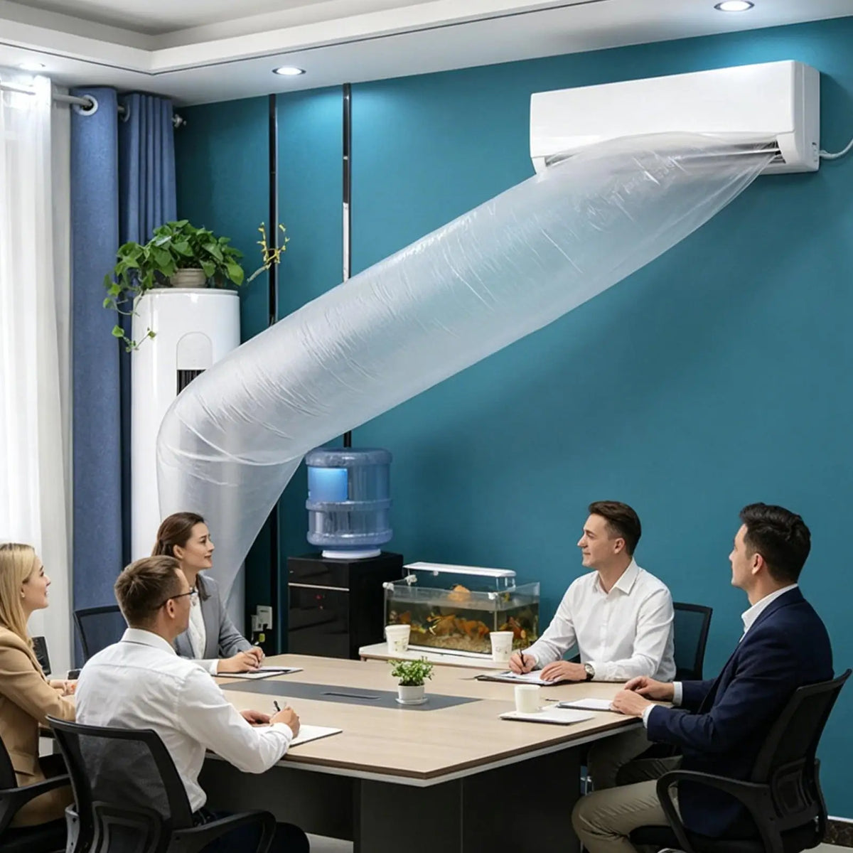Flexible Air Conditioner Blowing Bag Foldable Cuttable Hose Air Ducting Extended Pipe Bag for Home Room Indoor Kitchen Garage Vue