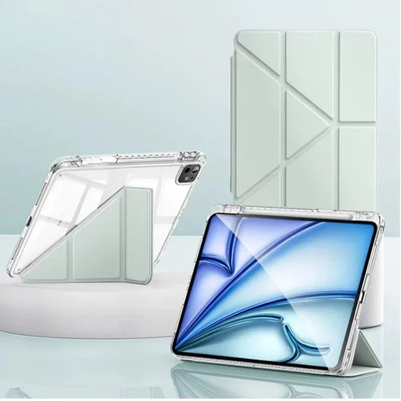 Ronnagar Y Fold Magnetic iPad Case with Pen Holder Tablet Case Vue Light Green Air11 2026 2025 2024