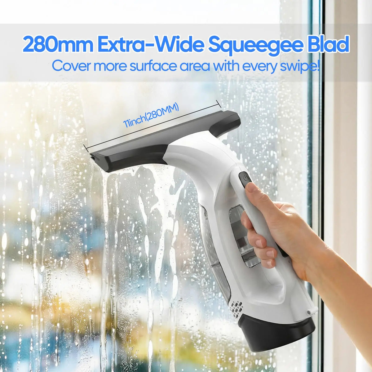Multifunctional Electric Cordless Window Cleaner Machine White Cordless Rechargeable Automatic Portable Glass Cleaner Tools Vue