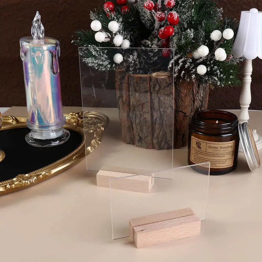 Table Place Card with Base Removable Menu Display Frame Card Display Stand Table Number Plate Table Number Sign Vue