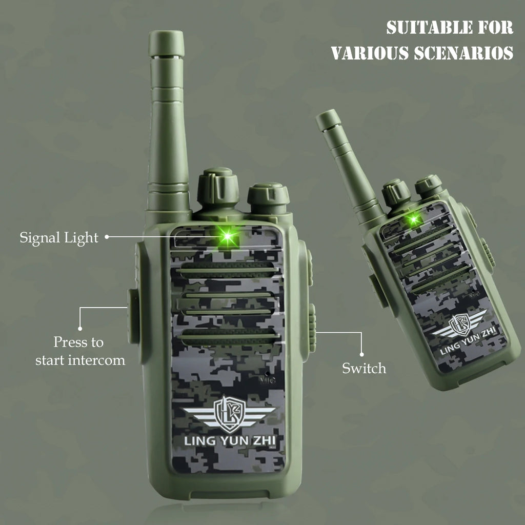 2Pcs Electronic Long Range Walkie Talkie Toys, Intercom Mini Interphone Digital Sound Communication Game Indoor and Outdoor Vue