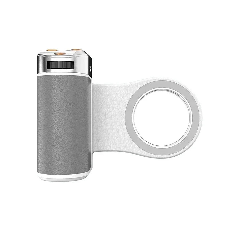 Smartphone Photography Magnetic Shutter Anti-Shake Photo Stabilizer Bluetooth Remote Control Release Zoom Handle Live Streaming Vue Gray