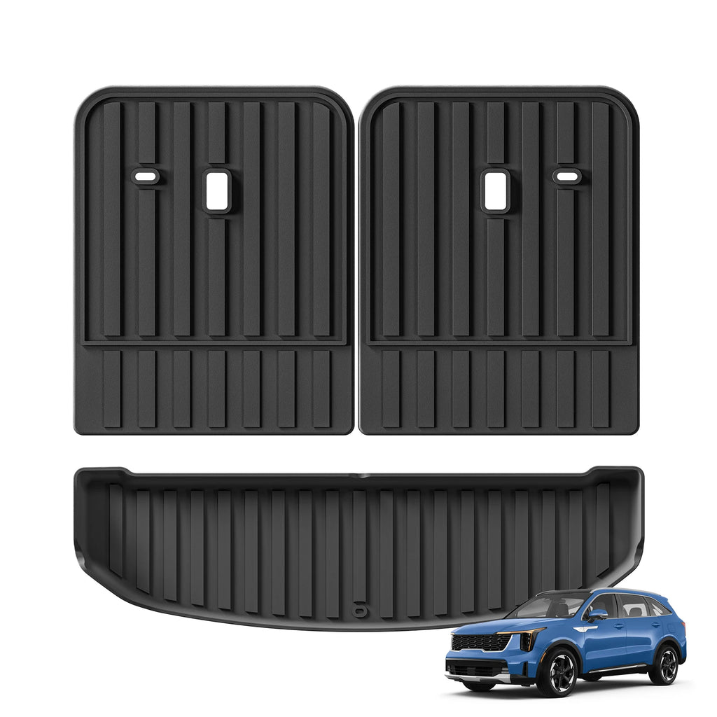 Smabee Right Drive for Kia Sorento MQ4 4th Gen Fuel 2021-2025 6Seats TPE 3D Floor Mats Trunk Pad Backrest Liner Car Accessories Vue RHD 3pcs Right Drive