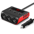 Powstation Cigarette Lighter socket splitter Charger 120W 4 USB Port Car Charger USB Charger Type C Port Car Socket Splitter Vue Black red