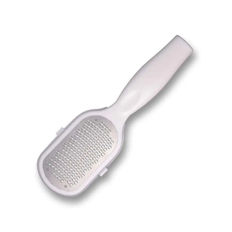 With Splash Guard & Handle Suitable for Care Cracked Heels Professional Heavy-Duty Stainless Steel Painless Foot File & Remover Vue White