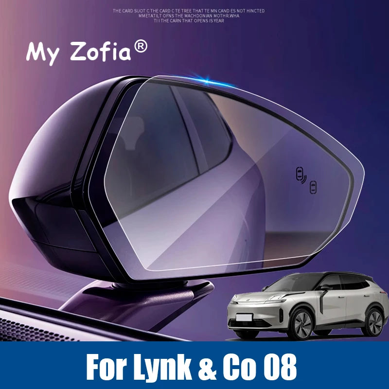 For Lynk & Co 08 EMP 2024 2025 Car Rearview Mirror Waterproof Sticker Anti Fog Anti-Glare Rainproof Protective Film Accessories Vue