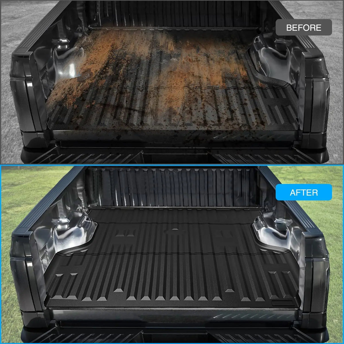 Nilight Truck Bed Mat Compatible with 1999-2016 Ford Super Duty F250/F350/F450 6.8 FT, Heavy-Duty Cargo Liner, Non-Slip, All Weather Protection (Not Fit Drop-in Bed) Vue
