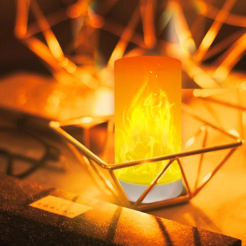 USB Rechargeable LED Flame Lamp Simulates Flame Effects, Realistic Bar Interior Decoration Vue