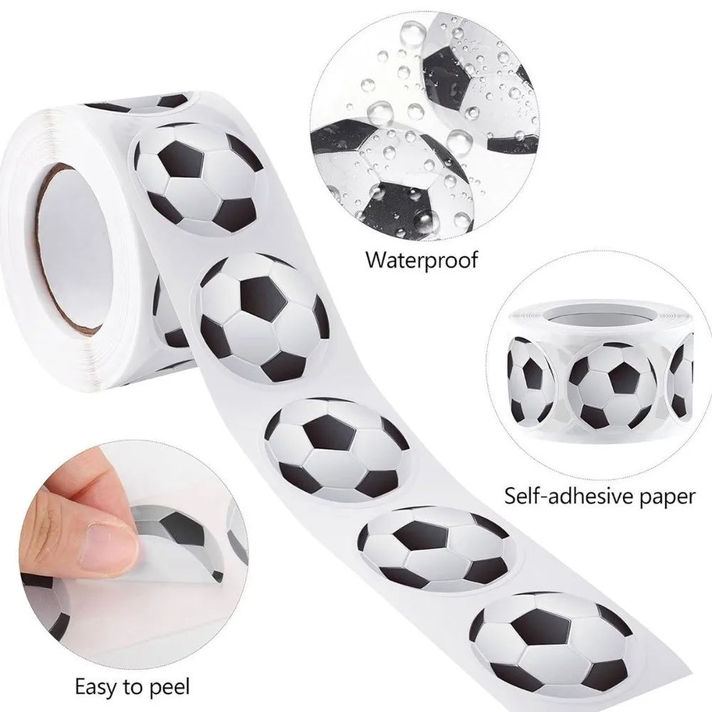 Toy Paper Soccer Stickers Festival Waterproof Football Stickers Multi-size Decorative Sports Ball Sealing Label Children Vue