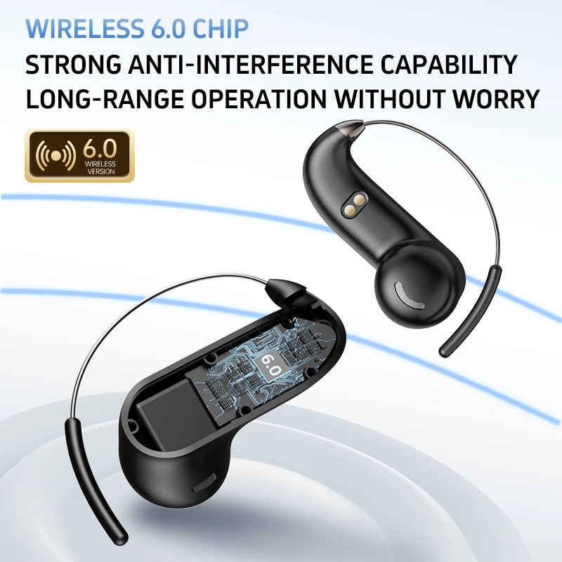 Bluetooth Translation Headset X56 Dual Earhook Headset Compact Portable Headphones With Feature Smart Digital Display Vue