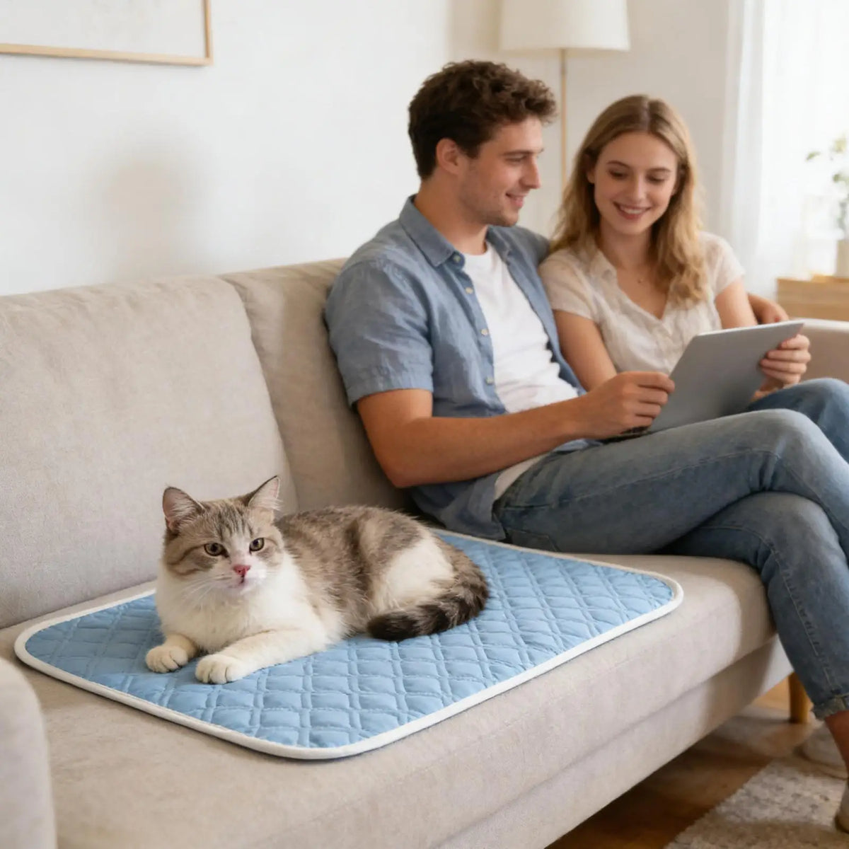 Self Cooling Pad for Dog 45x35cm Sweat Absorbent Soft Sleeping Mat for Small Medium Large Dogs Kitten Crate Carrier Travel Pads Vue