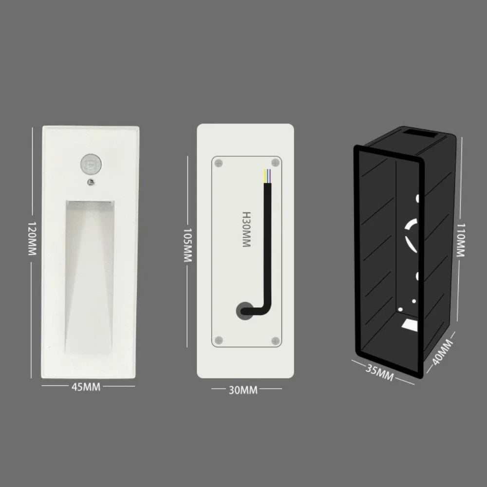 SANDIY Outdoor Step Light Motion Sensor IP65 LED Wall Sconce Outdoor LED Wall Sconce Vue