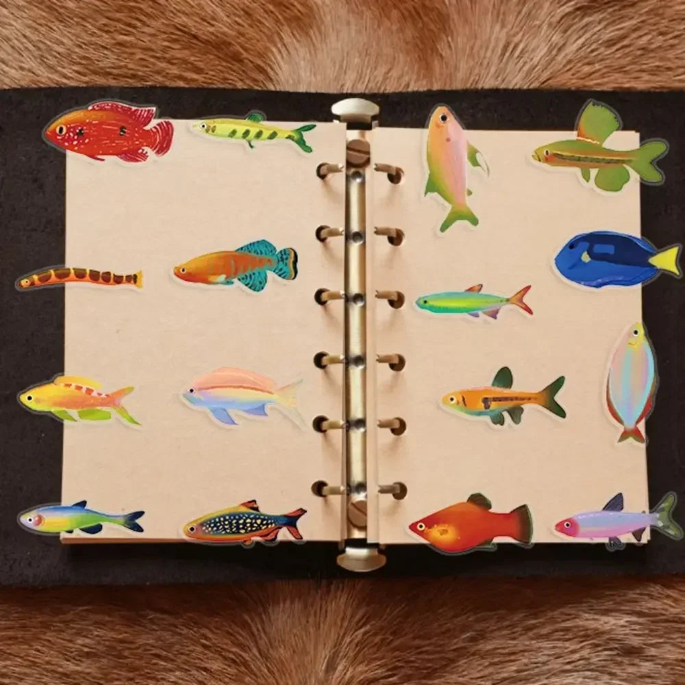 50-1000PCS Cartoon Waterproof Fish Transparent Stickers Art DIY Laptop Decal Cartoon Phone Graffiti Sticker Skateboard Luggage Vue