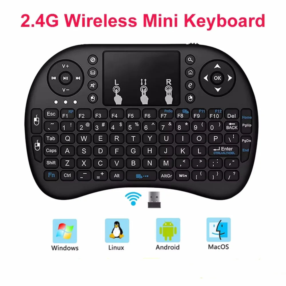I8 Mini Wireless Keyboard 2.4G Air Mouse Remote Touchpad Use Dry Battery for Android TV Box PC Smart TV Wireless Keyboard Vue