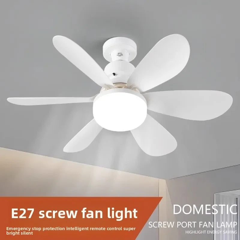 LED 40W Socket Ceiling Fan with Light, 20.5in Screw Ceiling Fans with Lights with Remote, for Bedroom/Garage/Kitchen Vue