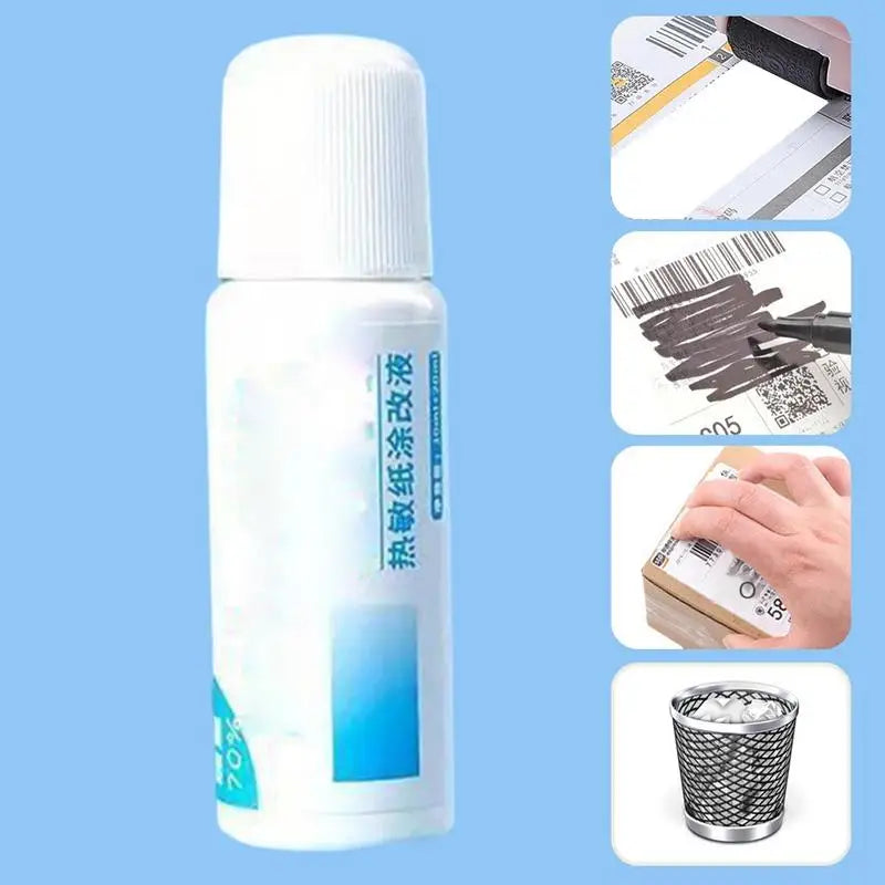 Thermal Paper Privacy Fluid – Fast-Drying Receipt Eraser Privacy Correction Fluid Vue