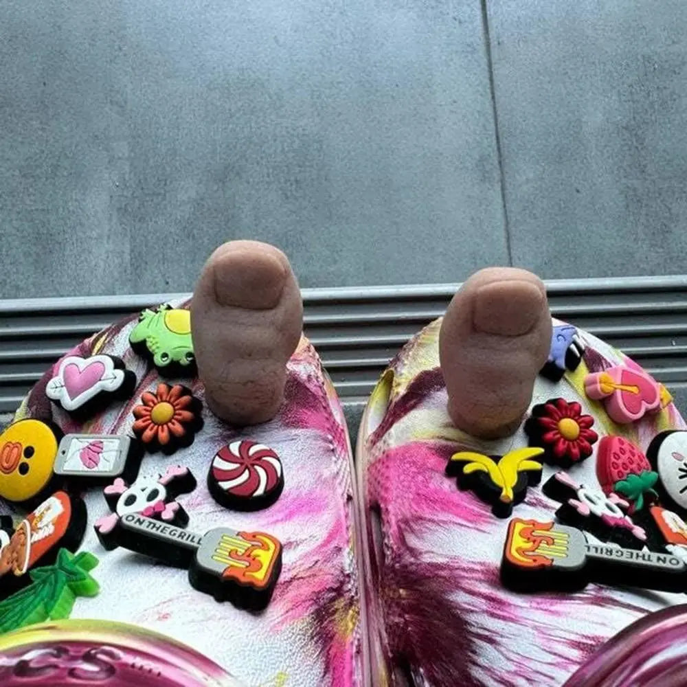 Funny Toe Shoe Charms DIY Mini 3D Stereoscopic Toe for Croc Accessories Unique Shoe Decoration Charms for Women Men Vue