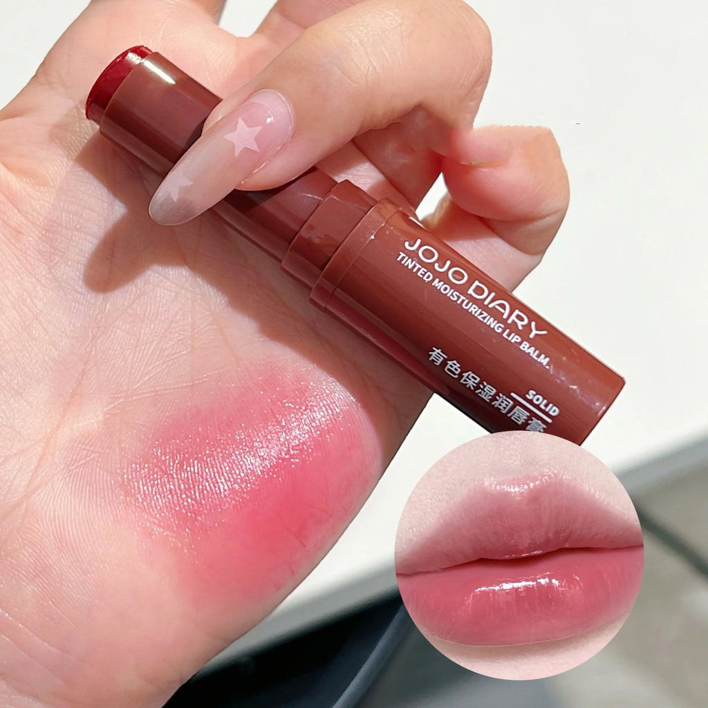 1Pc Pink Colored Lipsticks Waterproof Moisturizing Mirror Lipstick Lip Balm Natural Long-Lasting Makeup Valentine's Day Gift Vue