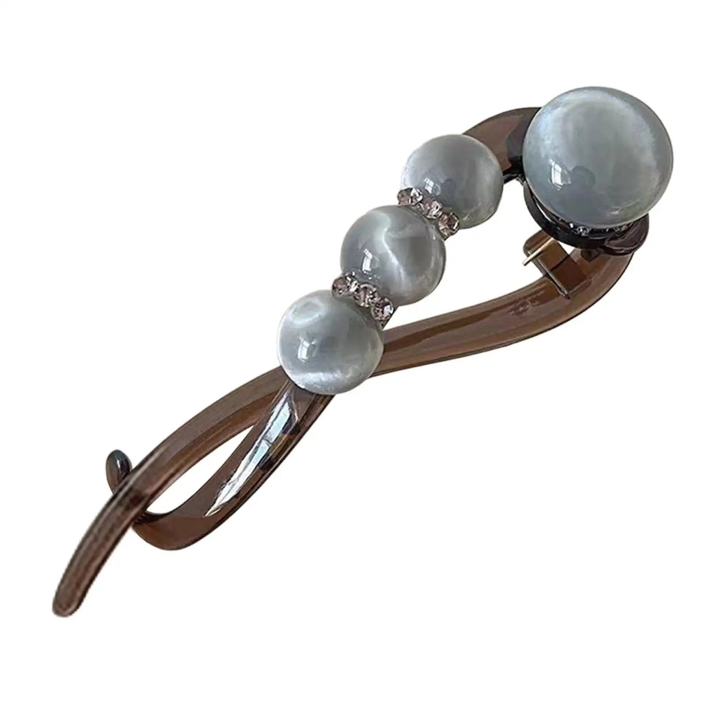 S Shape Elegant Twist Barrette Pearl Decor Non Slip Jaw Fashion Twist Clip Hair Barrettes Ponytail Holder Women Hair Accessories Vue